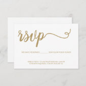 Simple Gold Hue Script Elegant RSVP Karte (Vorne/Hinten)