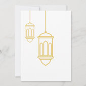 Simple Gold Lantern Minimalist Ramadan Iftar Einladung (Rückseite)