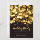 Simple Gold Lights Corporate Holiday Party Einladung (Vorderseite)