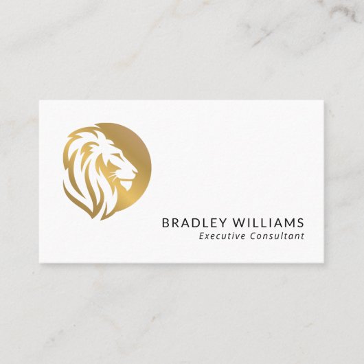 Simple Gold Lion Logo Visitenkarte (Vorderseite)