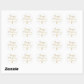 Simple Gold Merry Christmas Calligraphy Script Runder Aufkleber (Blatt)