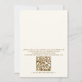 Simple Gold Minimalis Elegant Chic QR Code Wedding Einladung (Rückseite)