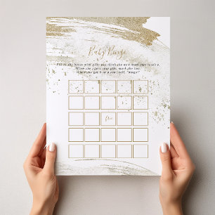 Simple Gold Minimalistisch Baby Bingo Showspiel