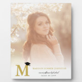 Simple Gold Monogram Modern Abschluss Foto Fotoplatte (Vorderseite)