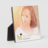 Simple Gold Monogram Modern Foto Abschluss Easel Fotoplatte (Vorderseite)