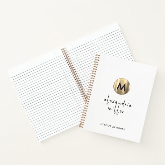 Simple Gold Monogram Notizblock (Innenseite)