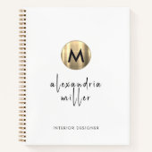 Simple Gold Monogram Notizblock (Vorderseite)