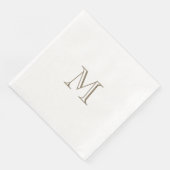 Simple Gold Monogram Paper Napkin Serviette (Ecke)