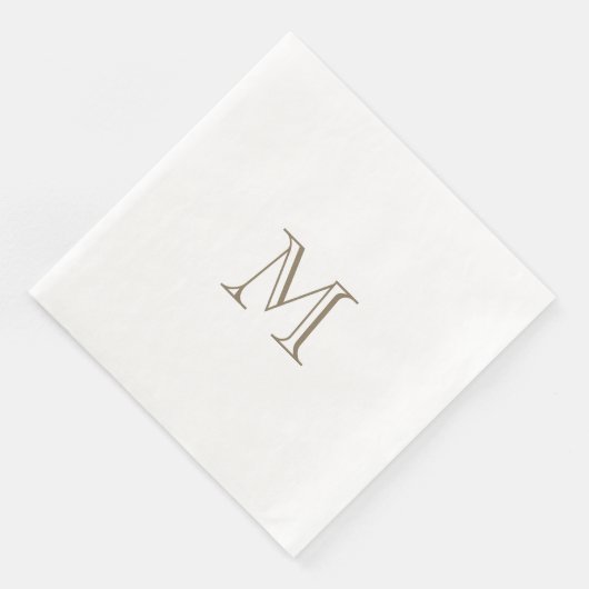 Simple Gold Monogram Paper Napkin Serviette (Ecke)