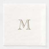 Simple Gold Monogram Paper Napkin Serviette (Vorderseite)