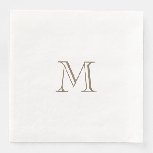 Simple Gold Monogram Paper Napkin Serviette (Vorderseite)