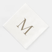 Simple Gold Monogram Paper Napkin Serviette (Ecke)