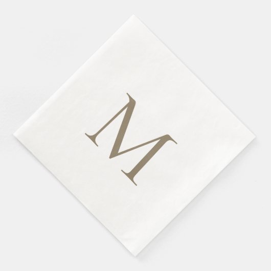 Simple Gold Monogram Paper Napkin Serviette (Ecke)