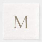 Simple Gold Monogram Paper Napkin Serviette (Vorderseite)