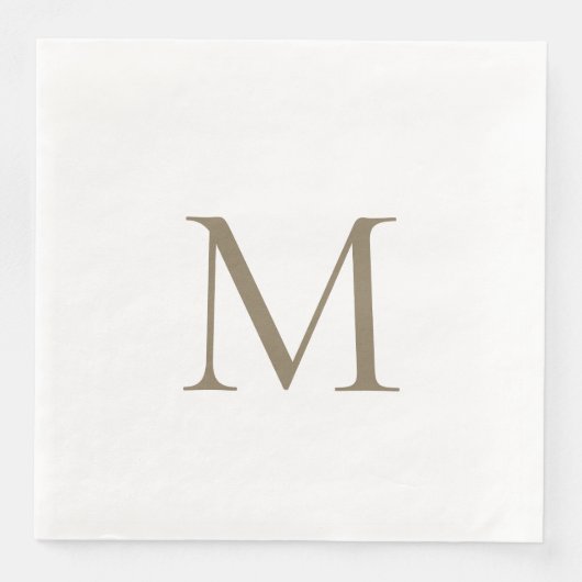 Simple Gold Monogram Paper Napkin Serviette (Vorderseite)