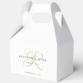 Simple Gold Monogram Wedding Guest Favor Boxes Geschenkschachtel (Vorderseite)