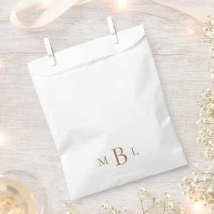Simple Gold Monogram White Elegante Fevor Bag Geschenktütchen
