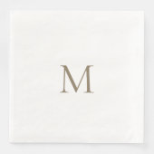 Simple Gold Monogram White Paper Napkin Serviette (Vorderseite)