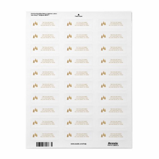 Simple Gold Pine Tree Weihnachten (Vorne)