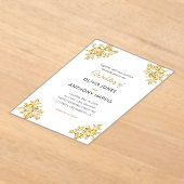 Simple Gold Roses Elegant Modern Floral Wedding  Acryleinladungen (Ablage )
