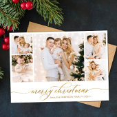 Simple Gold Script 5 Foto Collage Weihnachten