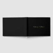 Simple Gold Script Black Wedding Guest Book Gästebuch (Voll)