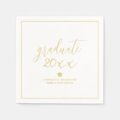 Simple Gold Script Graduate 2024 Graduation Party Serviette (Vorderseite)