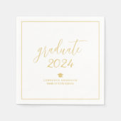 Simple Gold Script Graduate 2024 Graduation Party Serviette (Vorderseite)