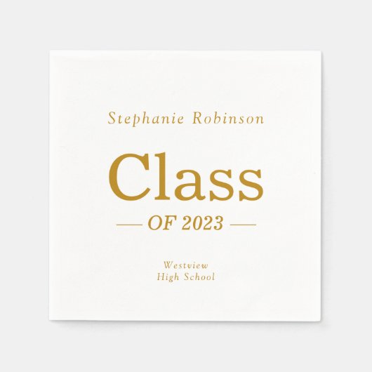 Simple Gold Script Graduation Party Serviette (Vorderseite)