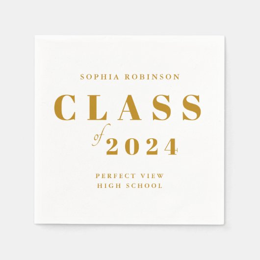 Simple Gold Script Graduation Party Serviette (Vorderseite)