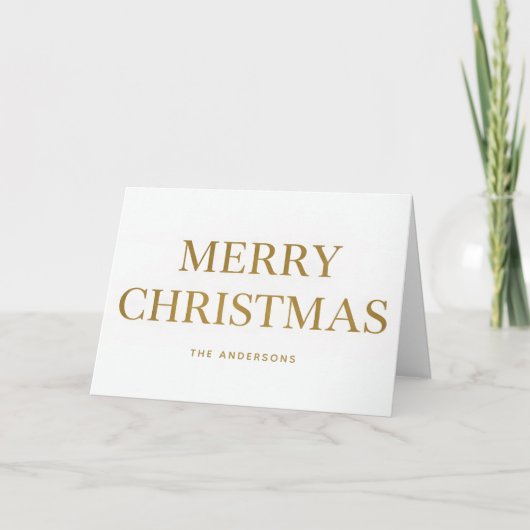 Simple Gold Script Merry Christmas Feiertagskarte (Vorderseite)