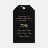 Simple Gold Script Religiöse Weihnachten Geschenkanhänger (Rückseite)