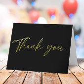 Simple Gold Vielen Dank Kalligrafie Script Black Dankeskarte