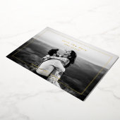 Simple Gold Wedding Foto Save the Date Folieneinladung (Gedreht)
