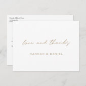 Simple Gold Wedding Vielen Dank Postkarte (Vorne/Hinten)