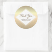 Simple Gold Wedding Vielen Dank Runder Aufkleber (Tasche)