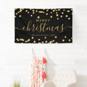 Simple GOLD Weihnachtsfeiertage Glitzer Black Banner (Insitu)