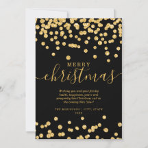 Simple GOLD Weihnachtsfeiertage Glitzer Black