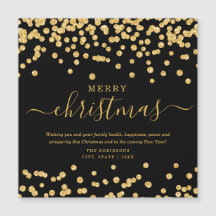 Simple GOLD Weihnachtsfeiertage Glitzer Black