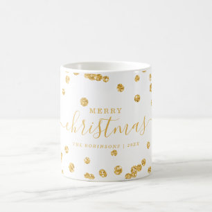Simple GOLD Weihnachtsfeiertage Glitzer White Kaffeetasse
