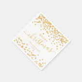 Simple GOLD Weihnachtsfeiertage Glitzer White Serviette (Ecke)