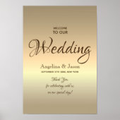 Simple Gold Welcome Wedding Poster (Vorne)
