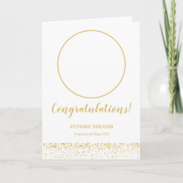 Simple Gold White Confetti Foto Abschluss Karte