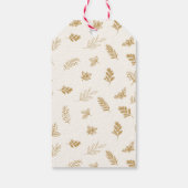 Simple Gold Winter Blätter Mistletoe Geschenkanhänger (Rückseite)