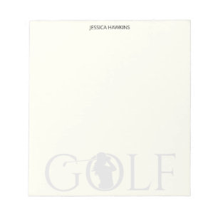 Simple Golf Fan Personal Stationery Buff Notizblock