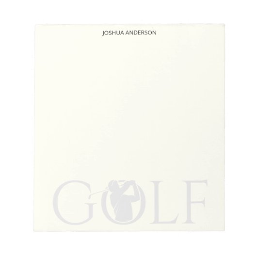 Simple Golf Fan Personal Stationery Buff Notizblock (Vorderseite)
