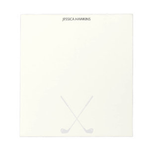 Simple Golf Fan Personal Stationery Golf Clubs Notizblock