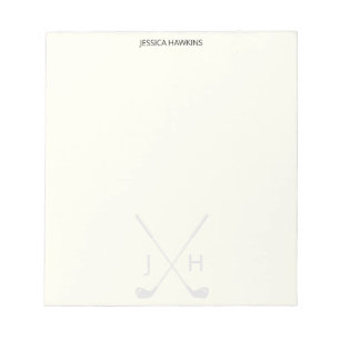 Simple Golf Fan Personal Stationery Golf Clubs Notizblock