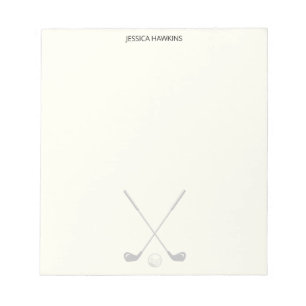 Simple Golf Fan Personal Stationery Golf Clubs Notizblock