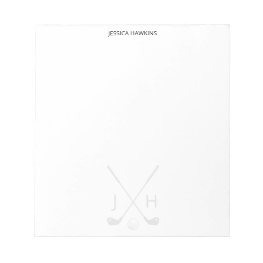 Simple Golf Fan Personal Stationery Golf Clubs Notizblock (Vorderseite)